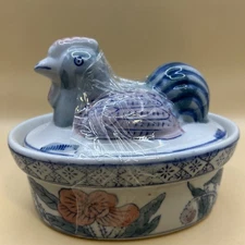 Ben Rickert Vtg Hen Chicken Chinese Candy Trinket Dish