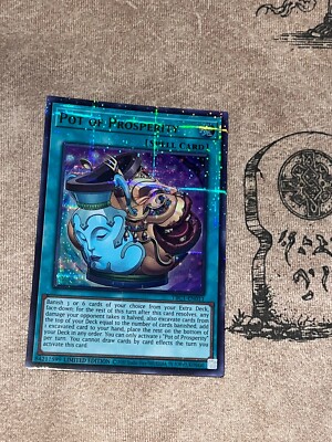 yugioh pot deck of Prosperity TBC1-EN009 Parallel Ultra Rare The Pot Collection Yu-Gi-Oh! You can only activate 1 Pot of Desires per turn. 🪴 Pot of Greed Deckbox