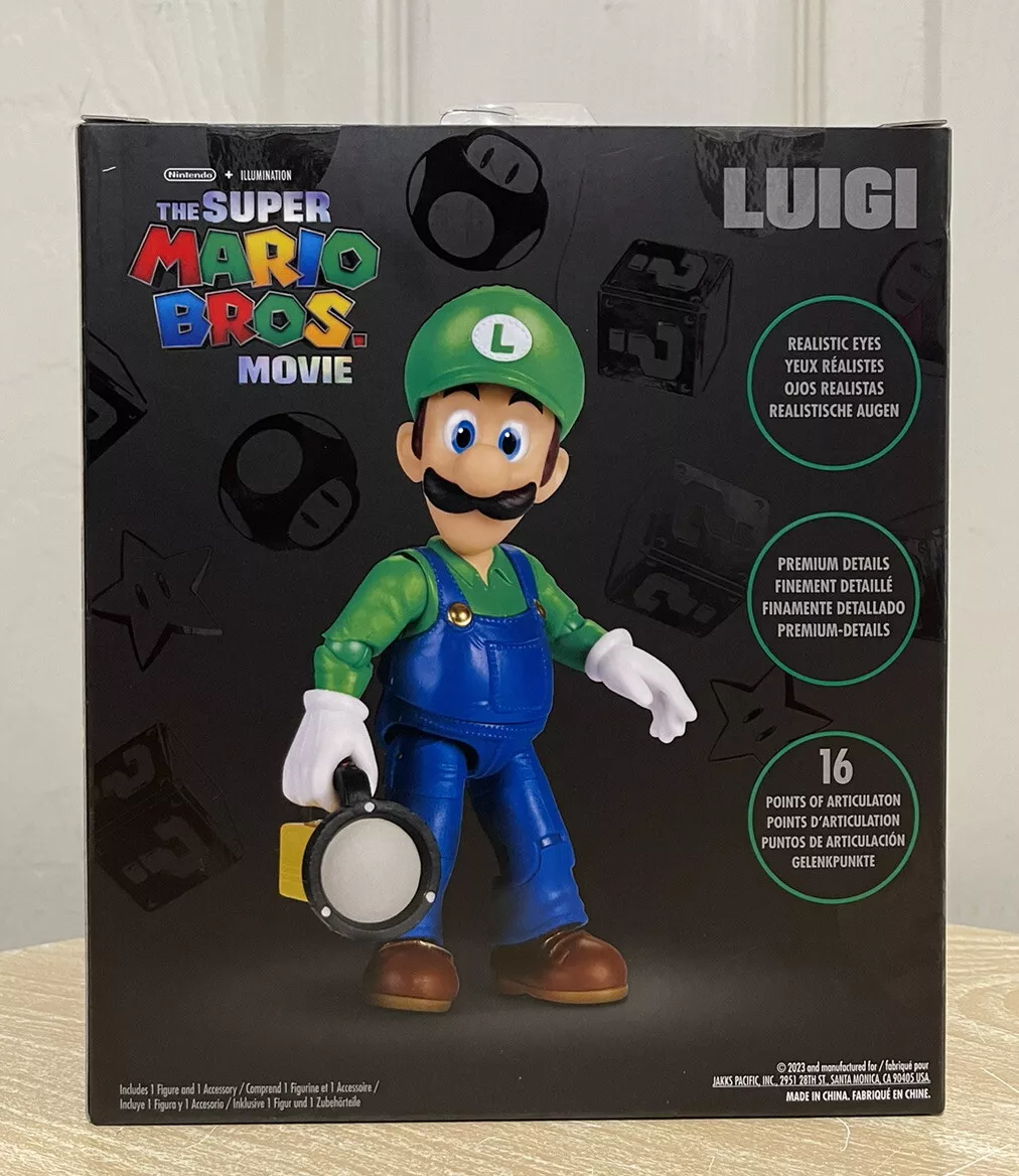 The Super Mario Bros Movie 5 Luigi Articulated Figure NEW 2023