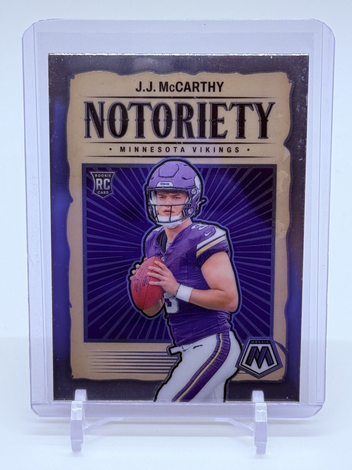 2024 Panini Mosaic J.J. JJ McCarthy Notoriety Rookie RC #21 Minnesota Vikings