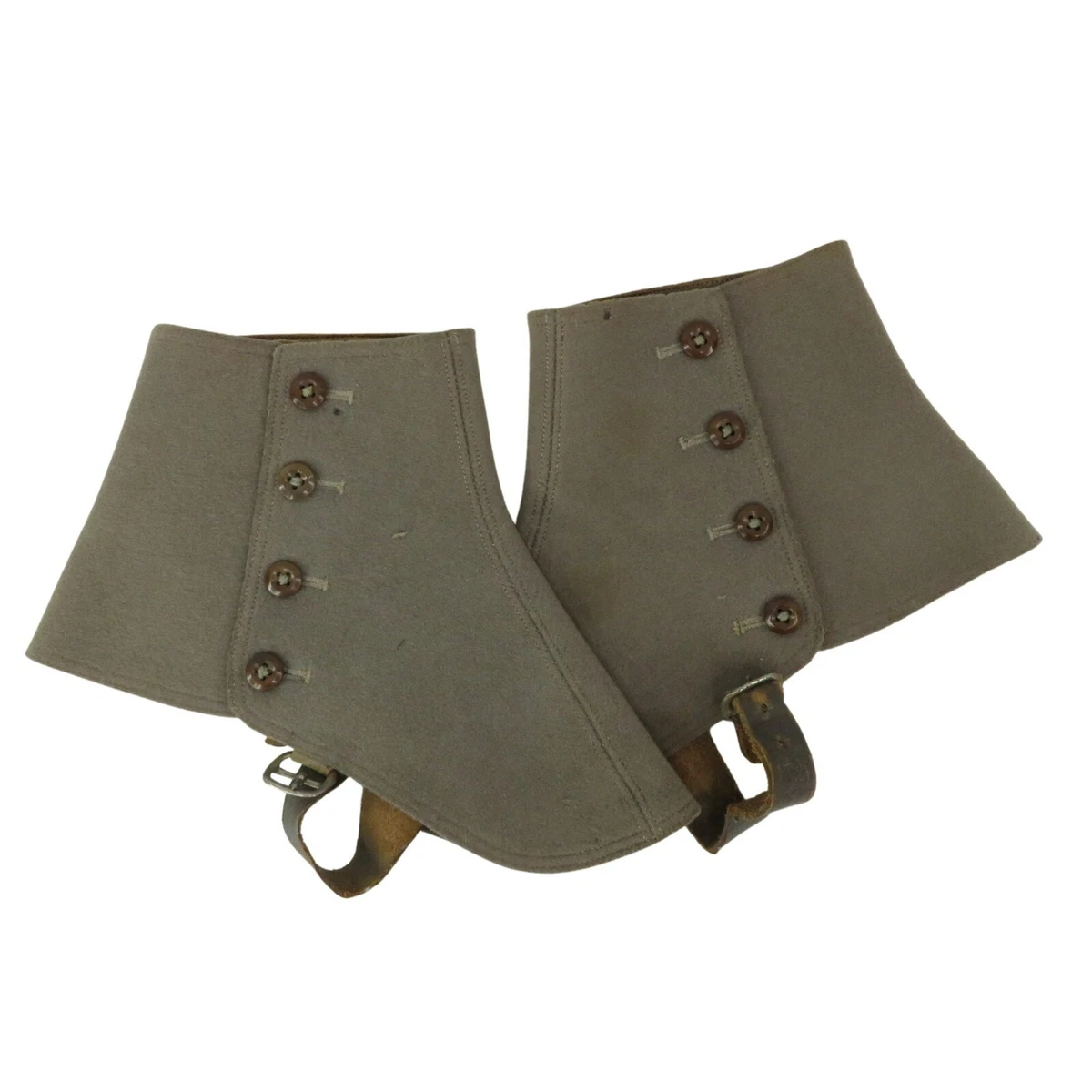 Antique Spats WW1 Era Vintage Wool Dress Boot Spats Military