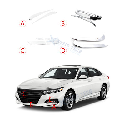 Chrome Front Bumper Lip Fog Light Eyelid Decor Trim for Honda Accord 18-2020