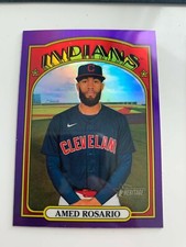 AMED ROSARIO 2021 Topps Heritage High Number PURPLE CHROME Hot Box #683