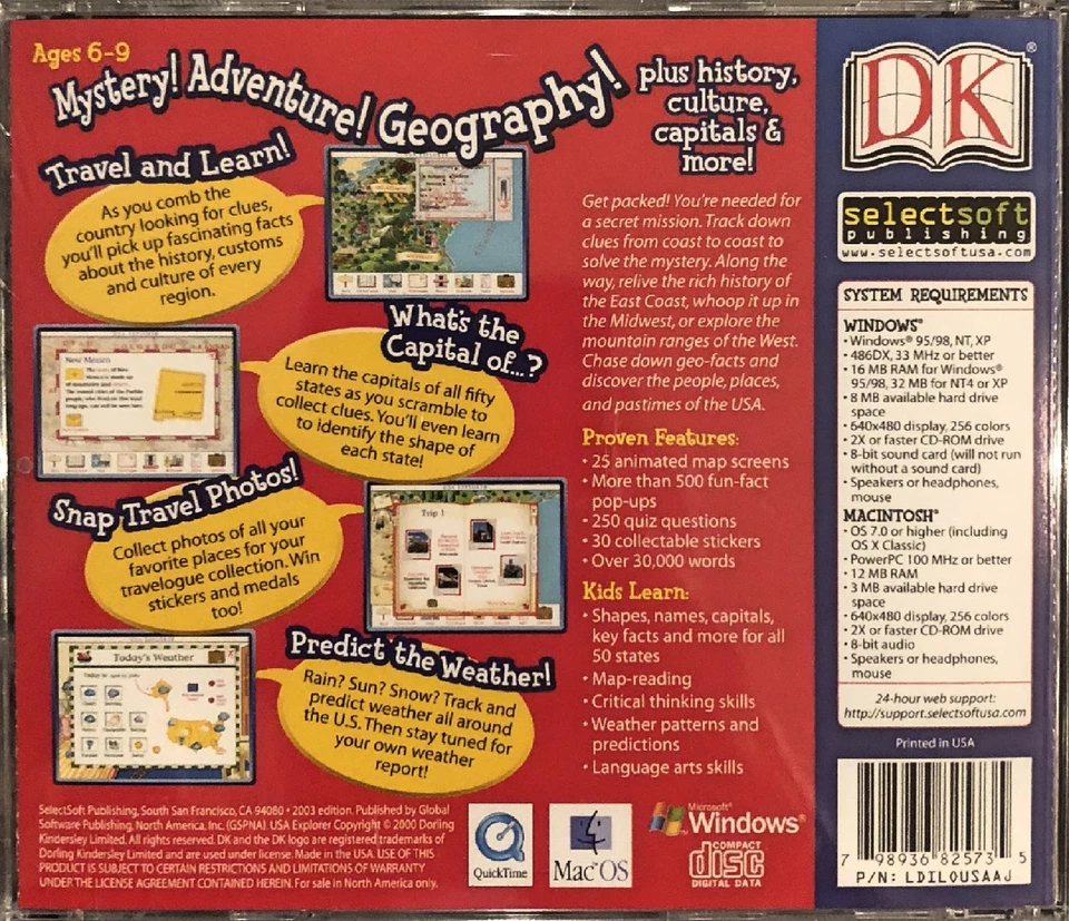 DK I Love The USA Pc Brand New XP Explore 50 States Landmarks Videos Maps - Image 2 of 2