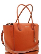 New Michael Kors Orange Studio Mercer Large leather Satchel crossbody or tote