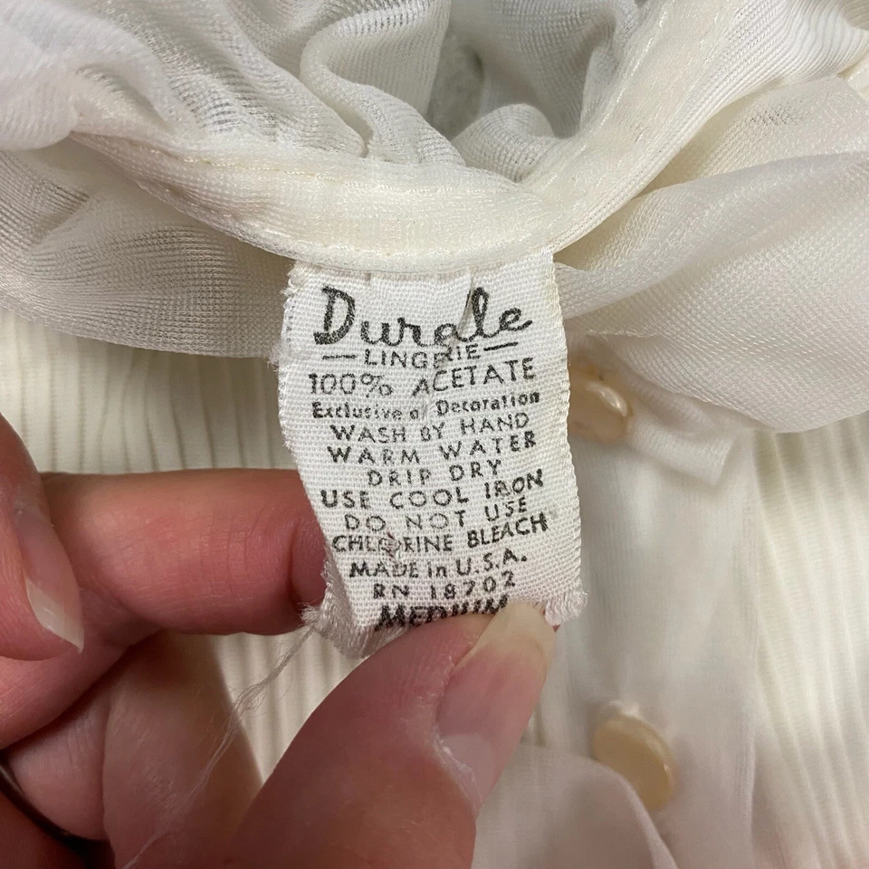 Vestido camisón vintage años 60 lencería babydoll encaje M rosa blanco lazos acetato transparente Foto 3 de 4