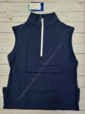 Tailored Sportsman ICEFIL Ziptop Sleeveless Shirt - Navy/White/Silver