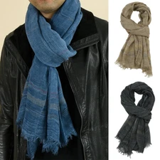 Mens Womens Cotton Linen Scarf Blanket Long Shawl Stole Wrap Scarf Neckerchief *