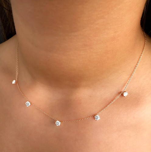 5 Ct Certified Treated Off White Diamond Solitaire Chain Necklace In 925 Silver - Picture 2 of 6