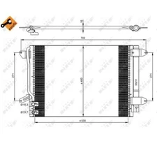Condenser, Air Conditioning Easy Fit NRF 350028 for VW Jetta IV