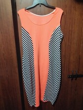 Bodycon orange colorblock Dress XL