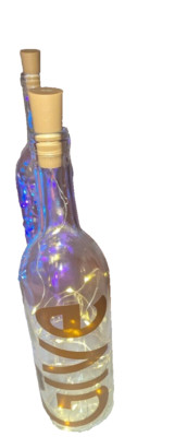 Give clear Wine Bottle with Cork Light Decor