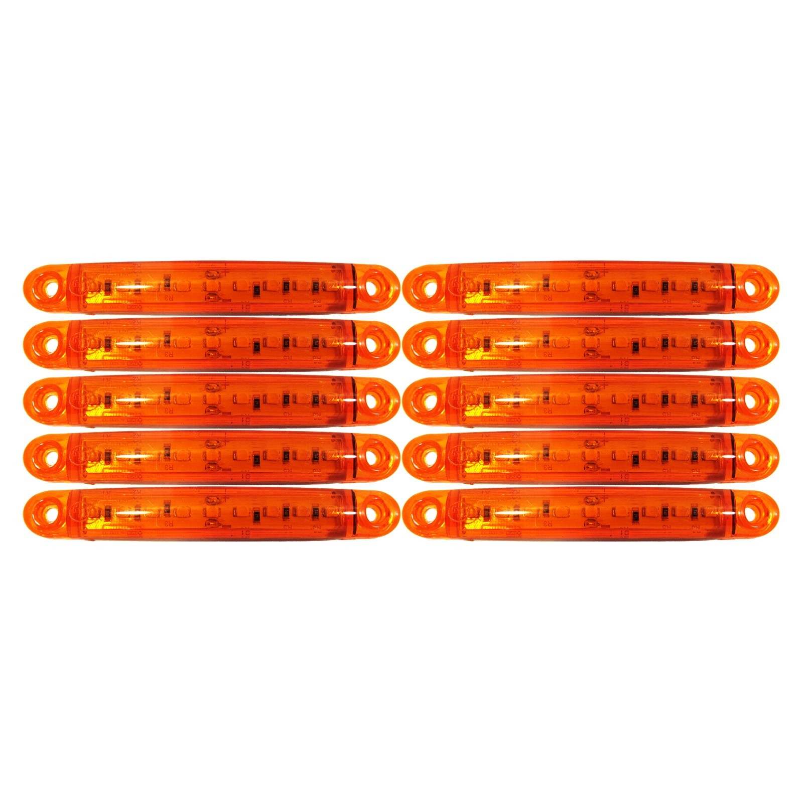 Feu de Marqueur Latéral Camion 24V LED Jaune Étanche à 9 SMD