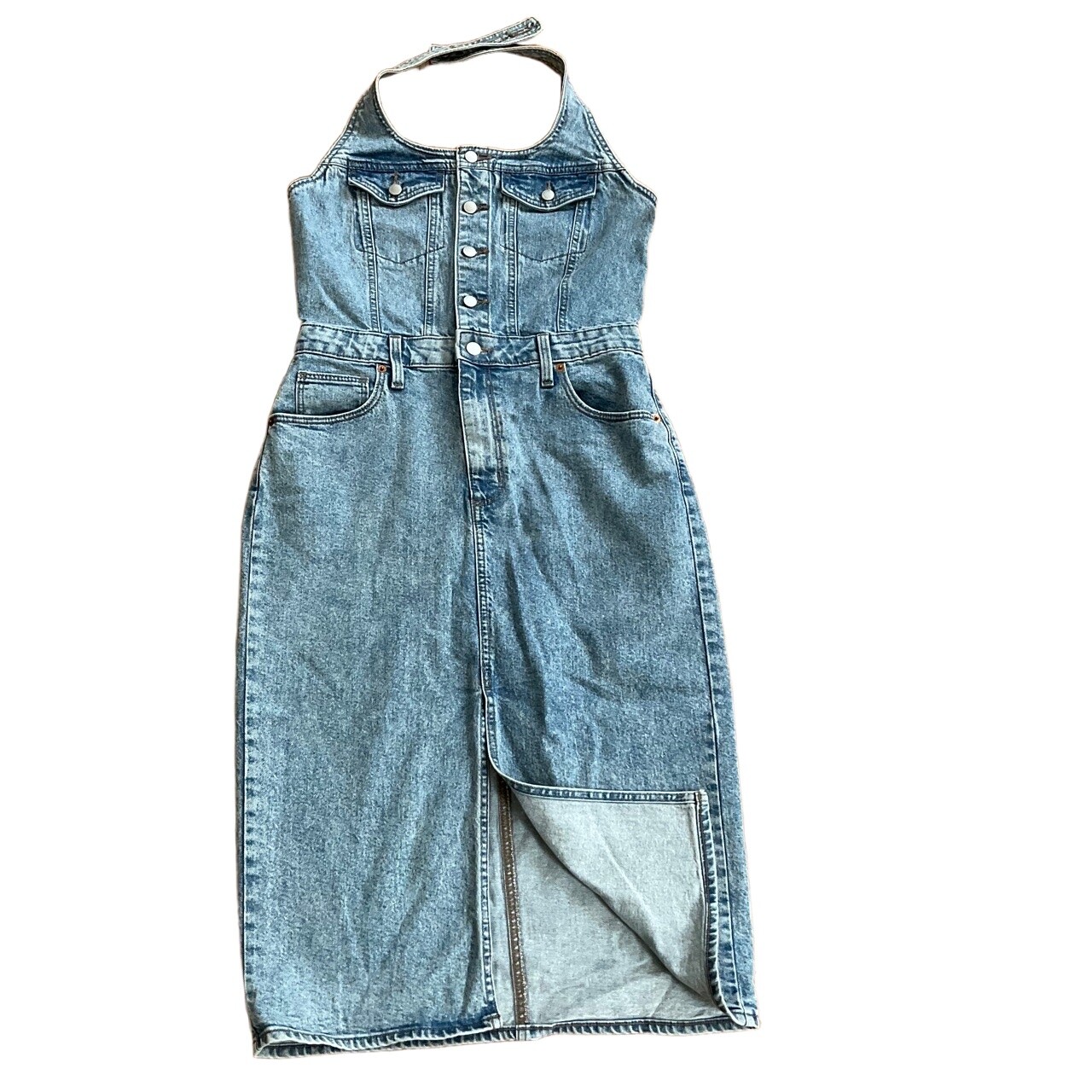 Universal Thread Blue Button Front Sleeveless Fro… - image 2