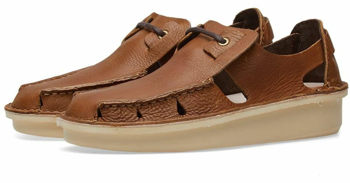 Clarks Originals Uomo ** Sandali Oswyn Strider Bianco Cola Lea * UK 6 US 7 G