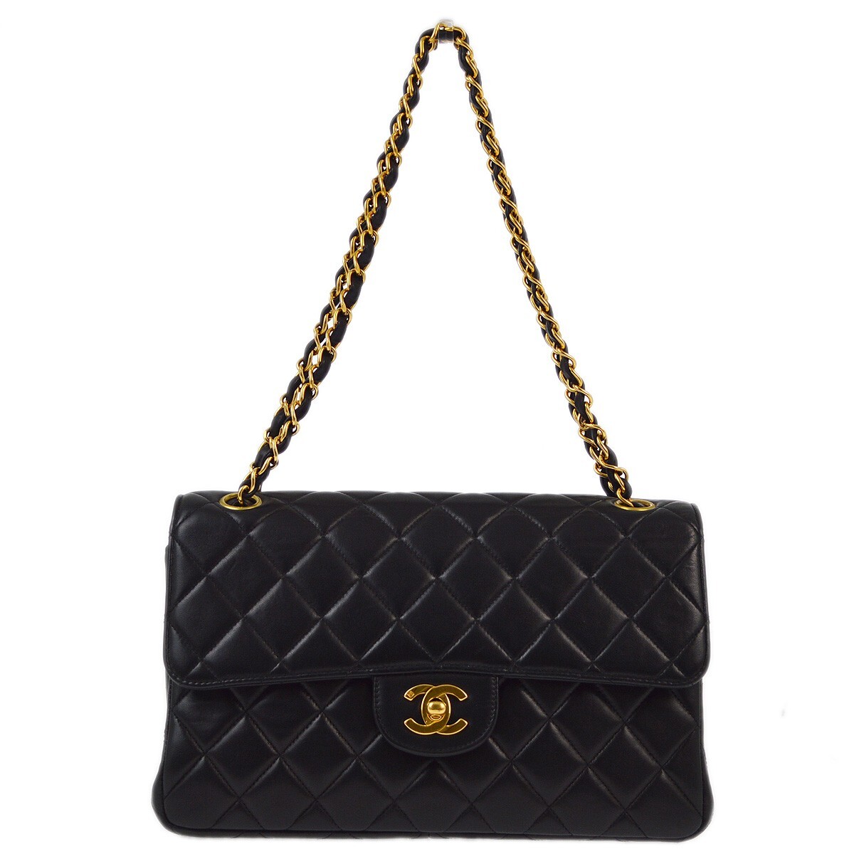 ✨*✨様 CHANEL サイフ 付属品 カード有り Chanel Black Lambskin Double Sided Classic Flap Shoulder Bag