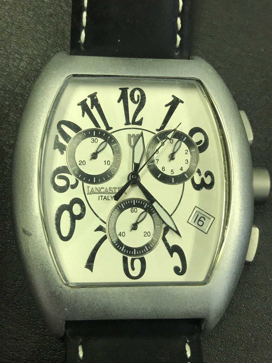 Lancaster Men's Chronograph Watch 0204 Aluminum Case W/ Date Lancaster Men's Chronograph Watch 0204 Aluminum Case W/ Date