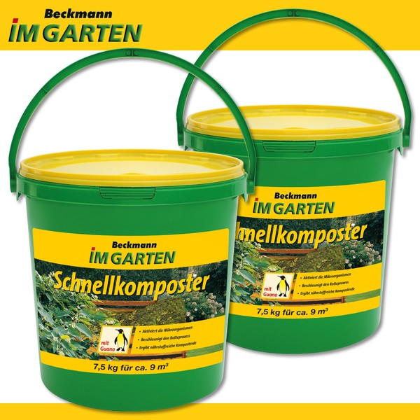 Beckmann 2 X 7,5 Kg Schnellkomposter Mit Guano Im WiederverschließBaren Eimer-image