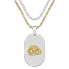 Zodiac Necklaces for Women and Men - Stainless Steel Gold and Silver Dog Tag Pen
