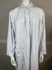 Women s VTG Flannel Nightgown Sears Plus Sz 1X Blue Floral Fundamentals cotton