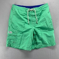 Ralph Lauren Swim Shorts Mens Large Tall Green Surfing Cargo Pocket Swimwear 36