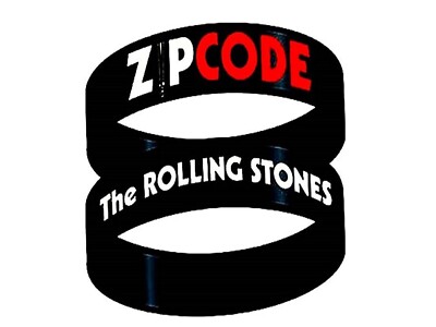 Rolling Stones Zip Code Fan Gummi Armband Duchmesser ca. 6,5 cm NEU