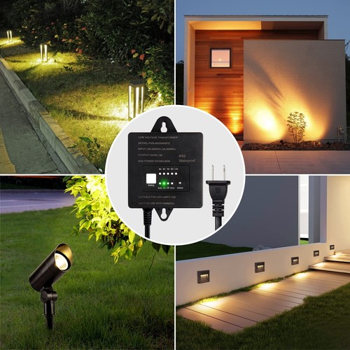 60W Low Voltage Transformer with Timer and Photocell Sensor, 120V AC to 12V D... - Picture 7 of 7
