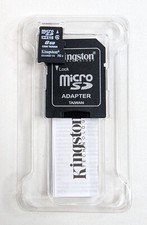 Kingston 8GB Class 4 MicroSDHC Card Flash Memory w/ SD Adapter - NWOB