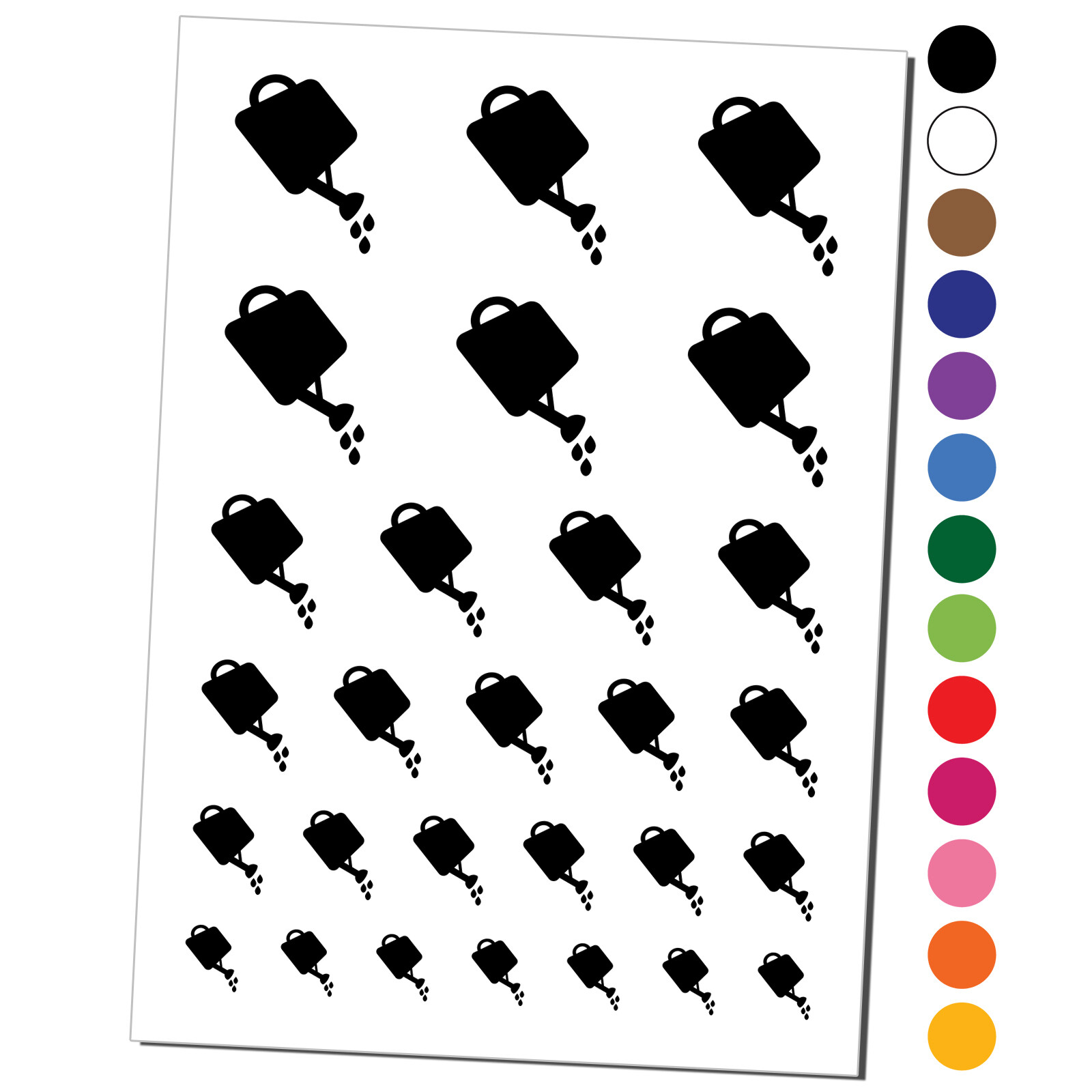 Watering Can Gardening Plants Solid Temporary Tattoo Water Resistant Set