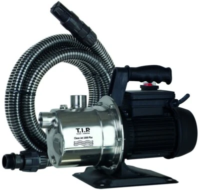 T.I.P. Gartenpumpe Edelstahl Clean Jet 1000 Plus mit Kit 30094