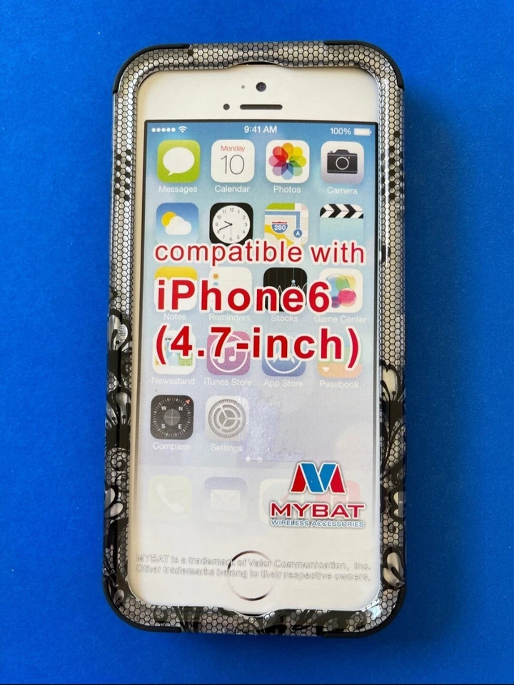 MYBAT Hardshell Case for Apple iPhone 6 - BLACK / WHITE / CLEAR FLORAL LACE - Image 3 of 4