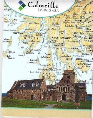 Colmcille Eirinn is Alba (Karte von Irland und Schottland auf Schottisch-Gälisch)