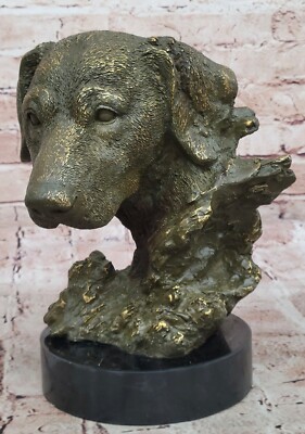 Klassisch Bronze Labrador Hund Büste Skulptur By Miguel Lopez Limitierte Auflage