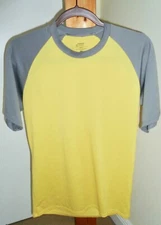 Patagonia Performance Base Layer Capilene Women's S/S Shirt Yellow/Gray sz Small