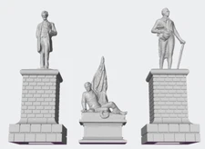 N Scale 1:160 3-D Printed Historical Statues Scenery