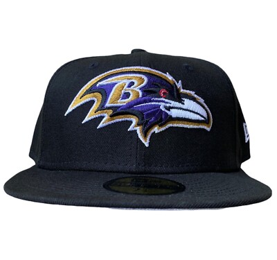 New Era Baltimore Ravens NFL Super Bowl Multi Patch Fitted Cap Sz 1/4 