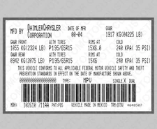 DECAL Custom Sticker Label 1pcs. Quality 4648507 .503 .505 for Daimler CHRYSLER