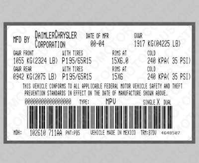 DECAL Custom Sticker Label 1pcs. Quality 4648507 .503 .505 for Daimler ...