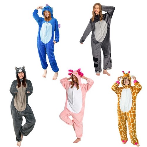 Animal Serie Damen Herren Erwachsene Pyjama Halloween Cosplay Kostüm Einteiler 88 - Bild 1 von 51