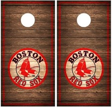 Boston Red Sox Vintage Wood Cornhole Board Decal Wrap Wraps brown 