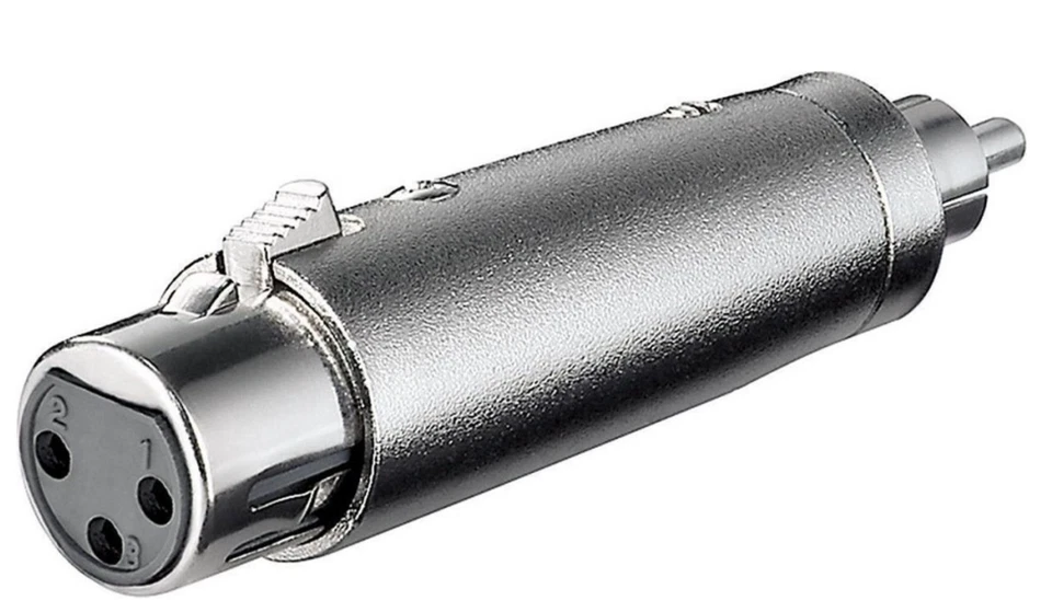 Adaptateur Prise XLR 3 Poles Femelle À RCA Mâle M F Cannon Câble Audio 3P