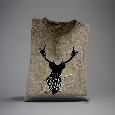 Livergy German Graphic Wild Deer T-Shirt  - Men s XL