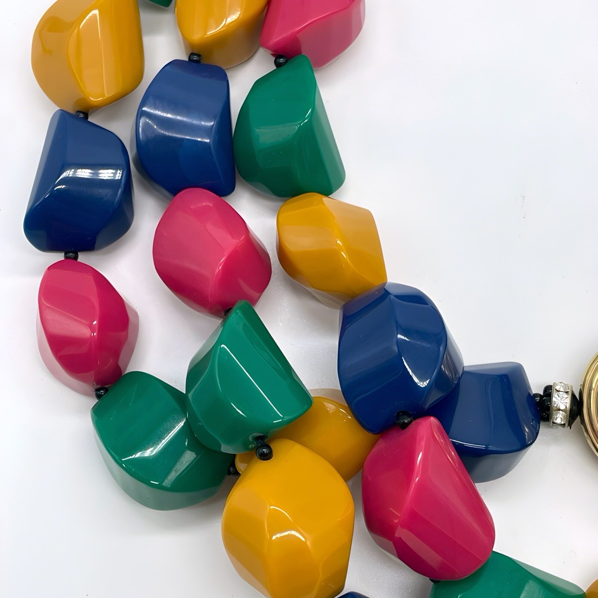 ANGELA CAPUTI Bright Multi Color Abstract Resin Beaded Modern 
