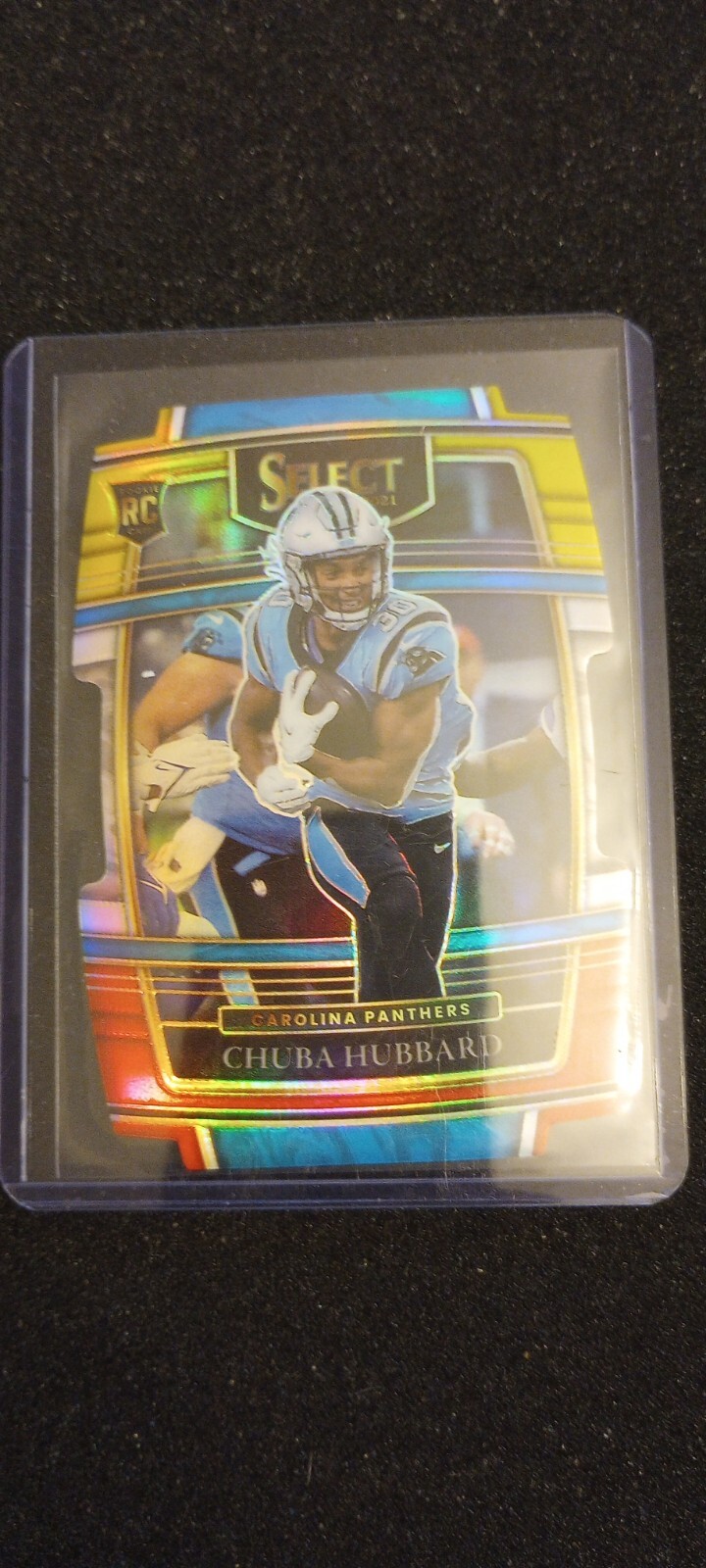 CHUBA HUBBARD 2021 Panini Select Yellow/Red Prizm Die-cut Club Level RC Panthers