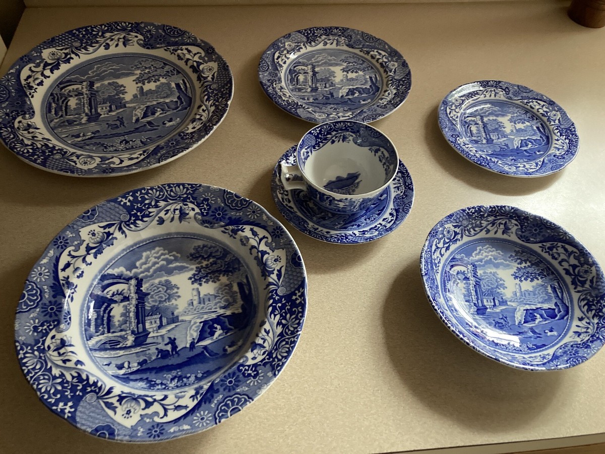 Spode Blue Italian Seven Piece Place Setting | eBay