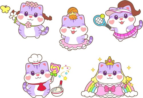 SEGA Motchiri Pet Motchimaru Punitto Nyanko Blueberry Pet Game Cat F/S - Picture 5 of 6