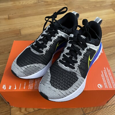 Nike React Infinity Run Flyknit 2 Mens Size 11.5 Black Blue Sneakers CT2357 100