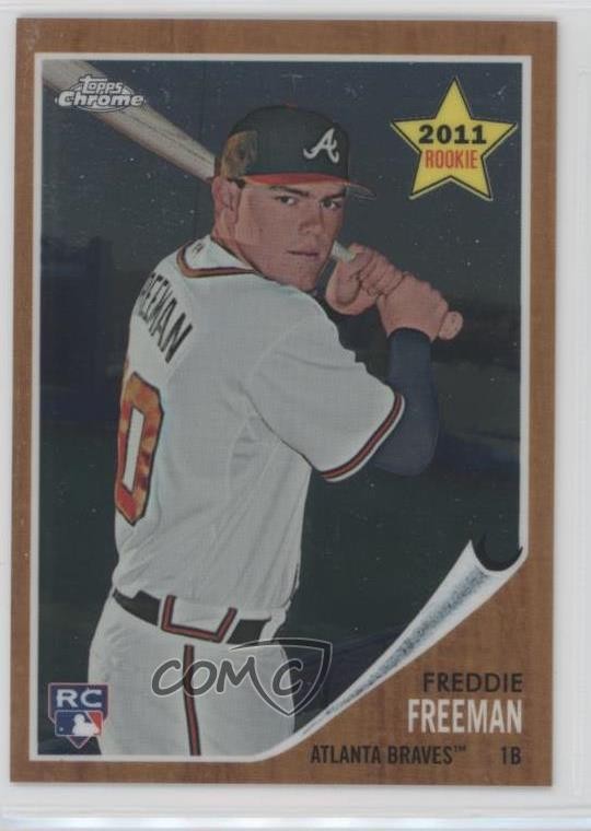 2011 Topps Heritage Chrome 1166/1962 Freddie Freeman #C113 4l3