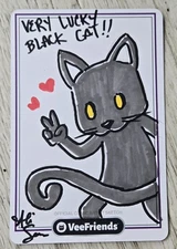 Very Very Very Lucky Black Cat VeeFriends Hand Sketch From Ali Castro 1 of 1