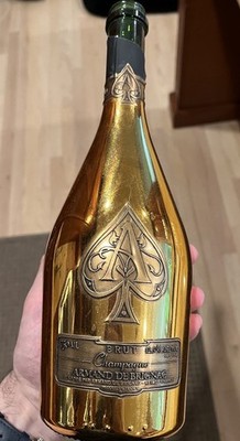 Sealed Empty Ace of Spades Armand de Brignac Champagne 750ml Bottle Display Gold